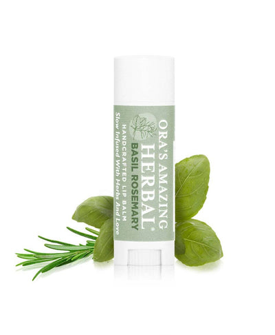 Natural Lip Balm, Herbal Infused, Basil Rosemary (1 Case of 16 Units)